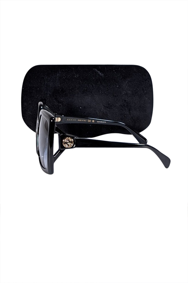 Gucci - Black Large Square Sunglasses - Current Boutique