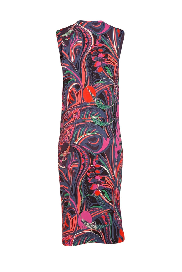 Emilio Pucci - Blue & Multi Color Print Tulip Front Dress Sz 14 - Current Boutique