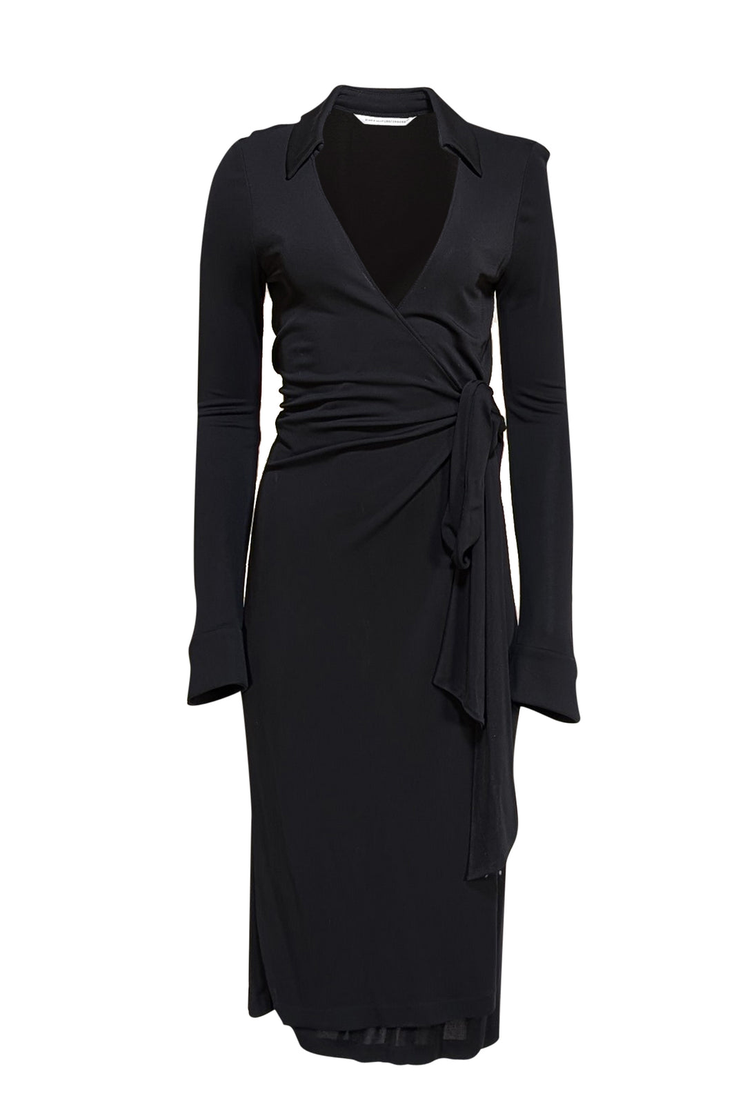 Diane von Furstenberg - Black Long Sleeve Wrap Dress Sz 8 Diane von Furstenberg - Black Long Sleeve Wrap Dress Sz 8
