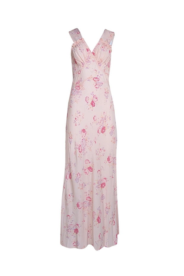 Realisation - Light Pink Floral Maxi Dress Sz M - Current Boutique