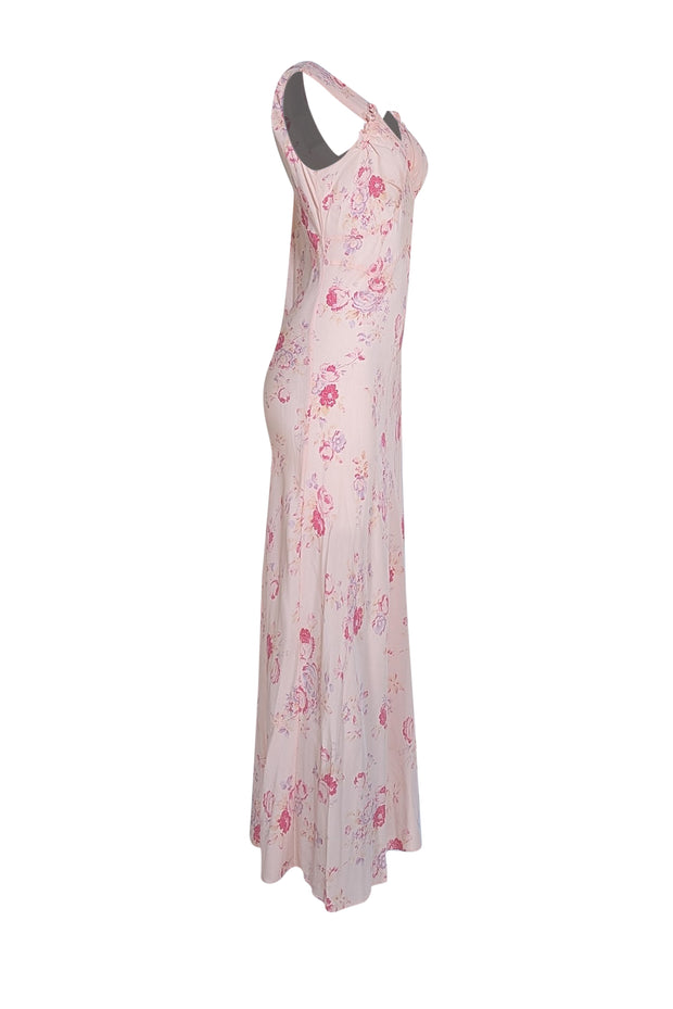 Realisation - Light Pink Floral Maxi Dress Sz M - Current Boutique