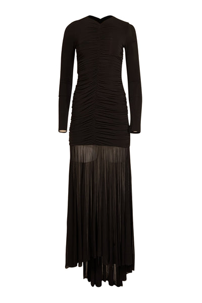 A.L.C. - Black Ruched Maxi Formal Dress Sz S - Current Boutique