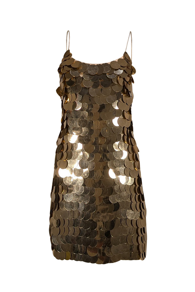 alice and olivia gold sequin dress FIFI SEQUIN STRAPLESS MAXI DRESS in TAN/BRONZE