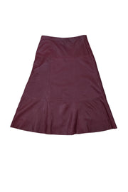 ATM - Maroon Leather A Line Skirt Sz 6 - Current Boutique