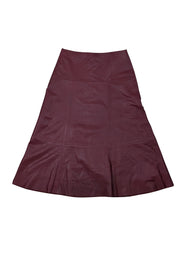 ATM - Maroon Leather A Line Skirt Sz 6 - Current Boutique