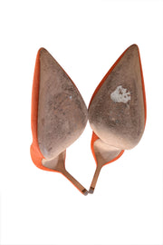 Manolo Blahnik - Orange Suede Pointed Toe Pumps Sz 7.5