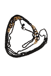 Alexis Bittar - Black Chain Necklace w/ Gold Detail - Current Boutique