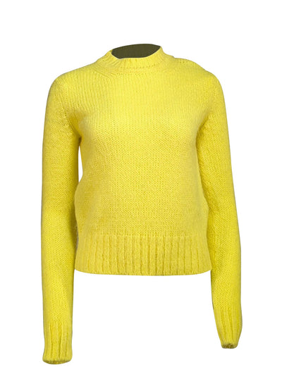 Ba&sh - Neon Yellow Mohair Blend Sweater Sz 4 - Current Boutique