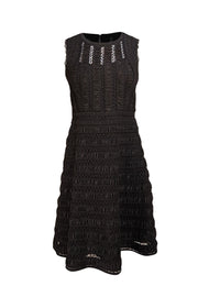 Diane von Furstenberg - Black Textured Sleeveless Dress Sz 8