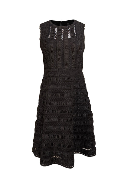 Diane von Furstenberg - Black Textured Sleeveless Dress Sz 8