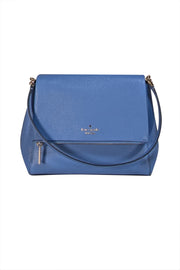 Kate Spade - Blue Pebbled Front Flap Shoulder Bag