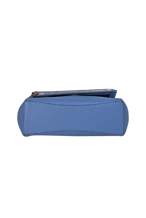 Kate Spade - Blue Pebbled Front Flap Shoulder Bag