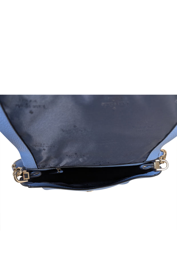 Kate Spade - Blue Pebbled Front Flap Shoulder Bag