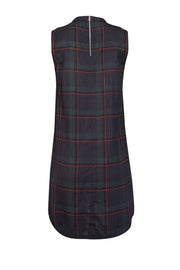 Suno - Navy, Green, & Red Plaid Sleeveless Ruffle Trim Dress Sz 8