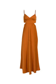 A.L.C. - Rust Orange Satin Sleeveless Midi Dress Sz 6