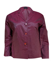 Prada - Wine Cotton Blazer Sz 6 - Current Boutique