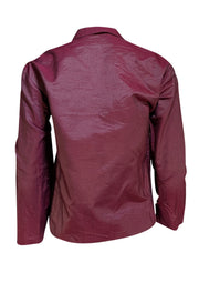 Prada - Wine Cotton Blazer Sz 6 - Current Boutique