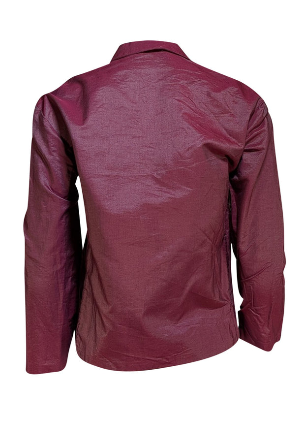 Prada - Wine Cotton Blazer Sz 6 - Current Boutique