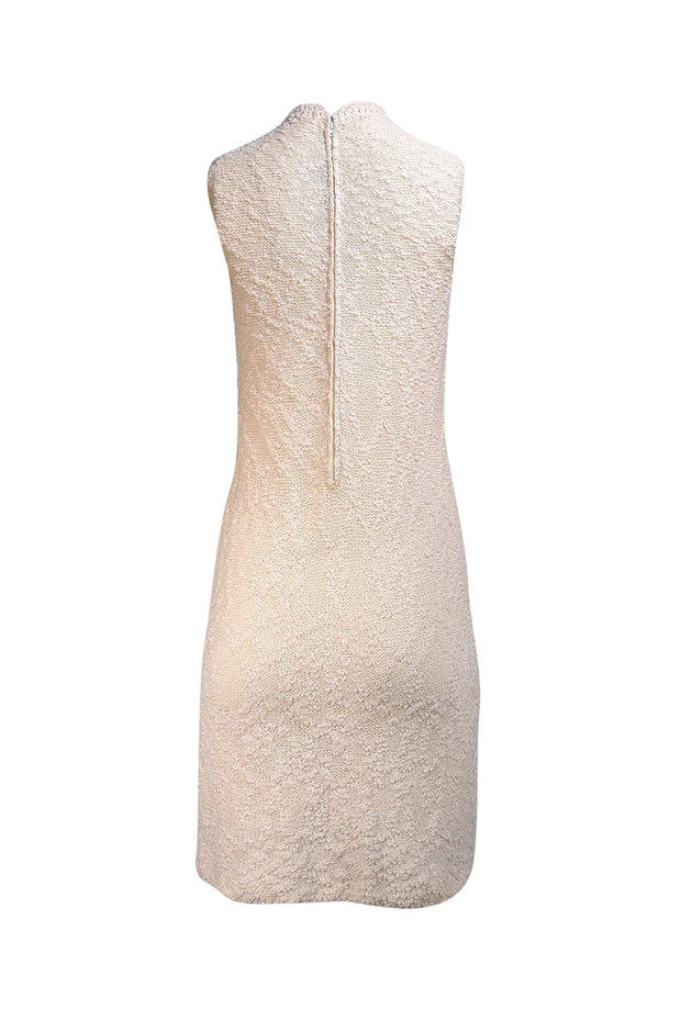 St. John - Cream Knit Mock Neckline Sleeveless Dress Sz M