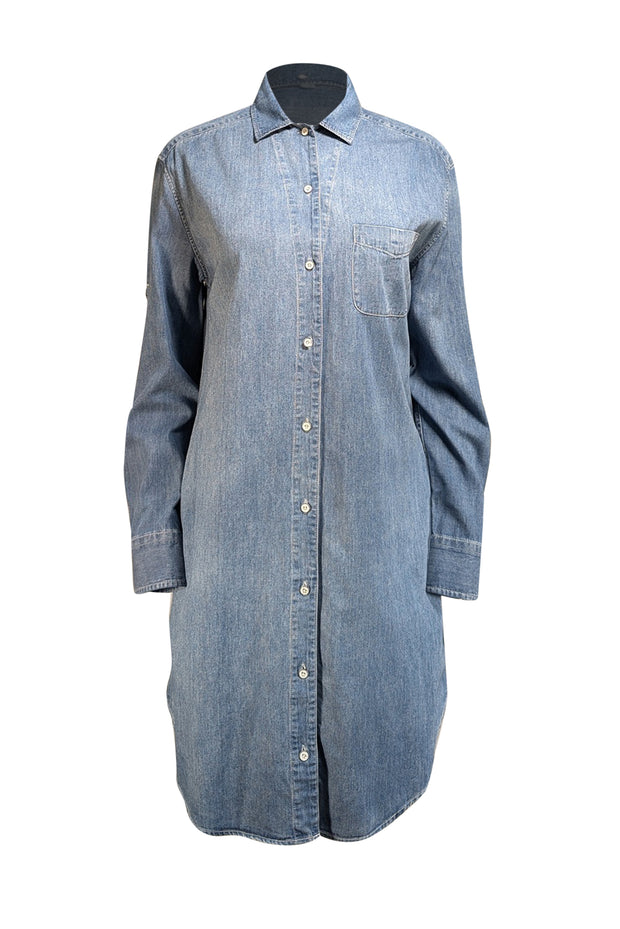 Rag & Bone - Medium Wash Chambray Shirtdress Sz M - Current Boutique