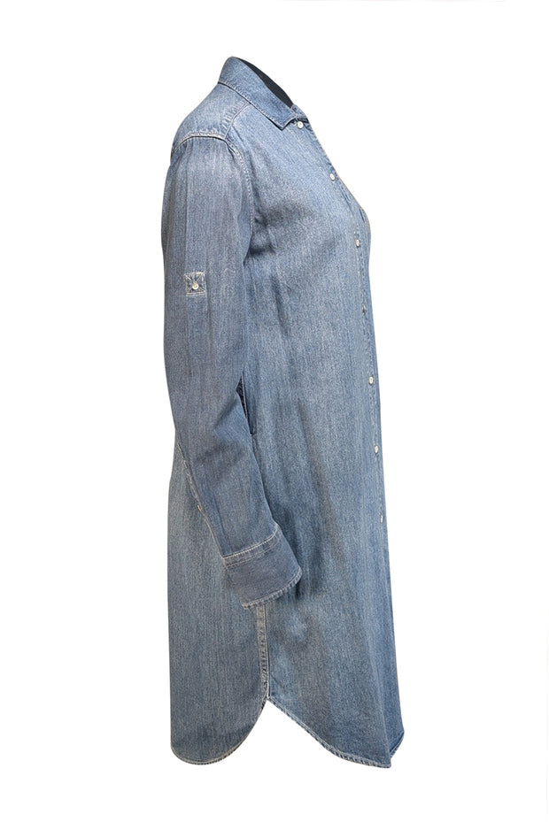 Rag & Bone - Medium Wash Chambray Shirtdress Sz M - Current Boutique