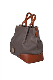 Dooney & Bourke - Grey Pebbled Leather Satchel Bag - Current Boutique