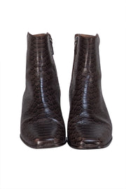 Donald J Pliner - Brown Croc Embossed Leather Sz 6