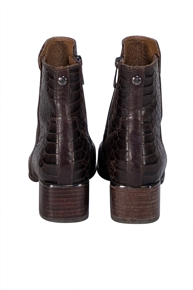 Donald J Pliner - Brown Croc Embossed Leather Sz 6