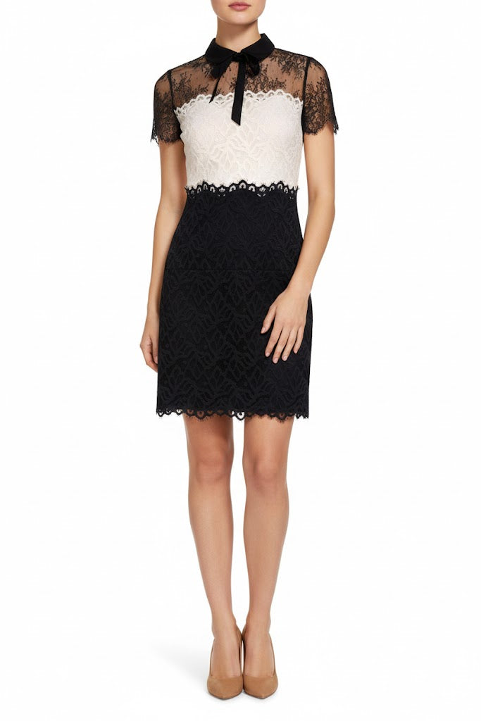 sandro black dress short Sandro Short knit dress with ruffle