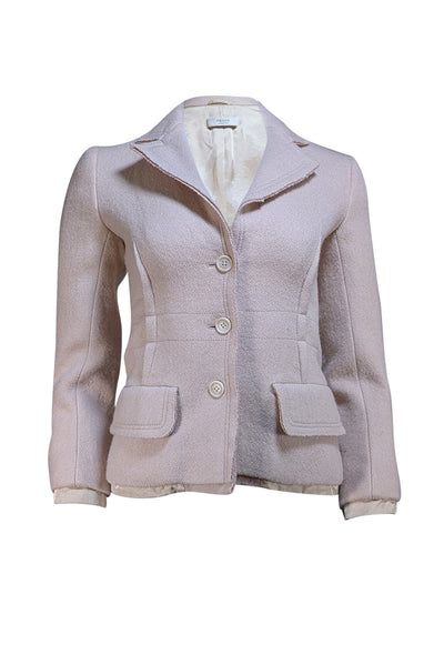 Prada - Beige Wool Button-Down Short Blazer Sz 2 - Current Boutique