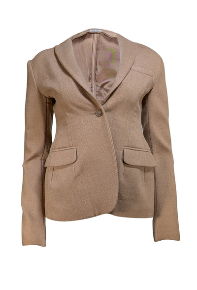 Miu Miu - Camel Wool Blazer Sz 2 - Current Boutique