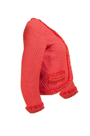 Yoana Baraschi - Neon Orange Tweed Jacket Sz 4 - Current Boutique
