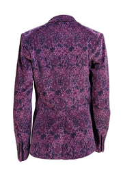 Paige - Purple Floral Velvet "Chelsee" Blazer Sz 4 - Current Boutique