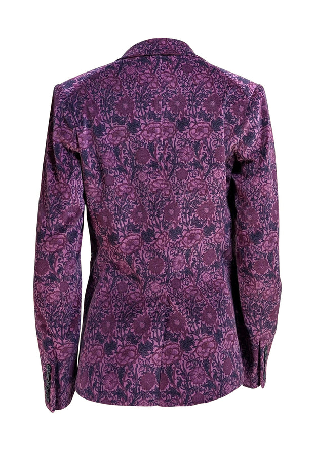 Paige - Purple Floral Velvet "Chelsee" Blazer Sz 4 - Current Boutique