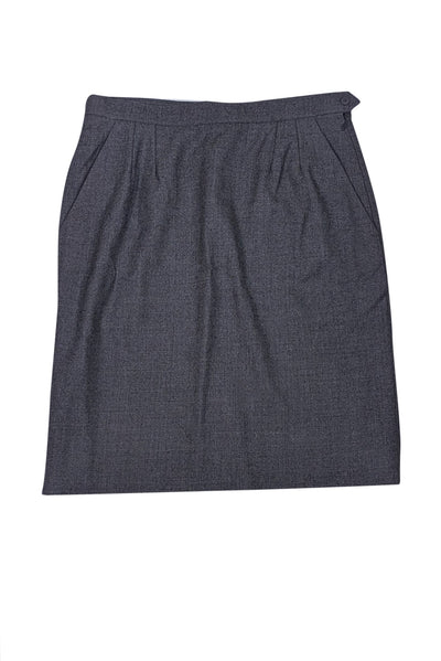 Yves Saint Laurent - Grey Mini Pencil Skirt Sz 10 - Current Boutique