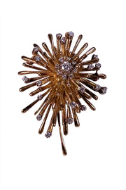 No Label - Gold Colored Starburst Brooch