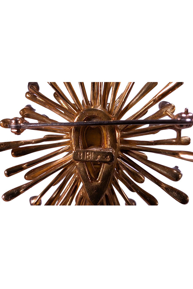 No Label - Gold Colored Starburst Brooch