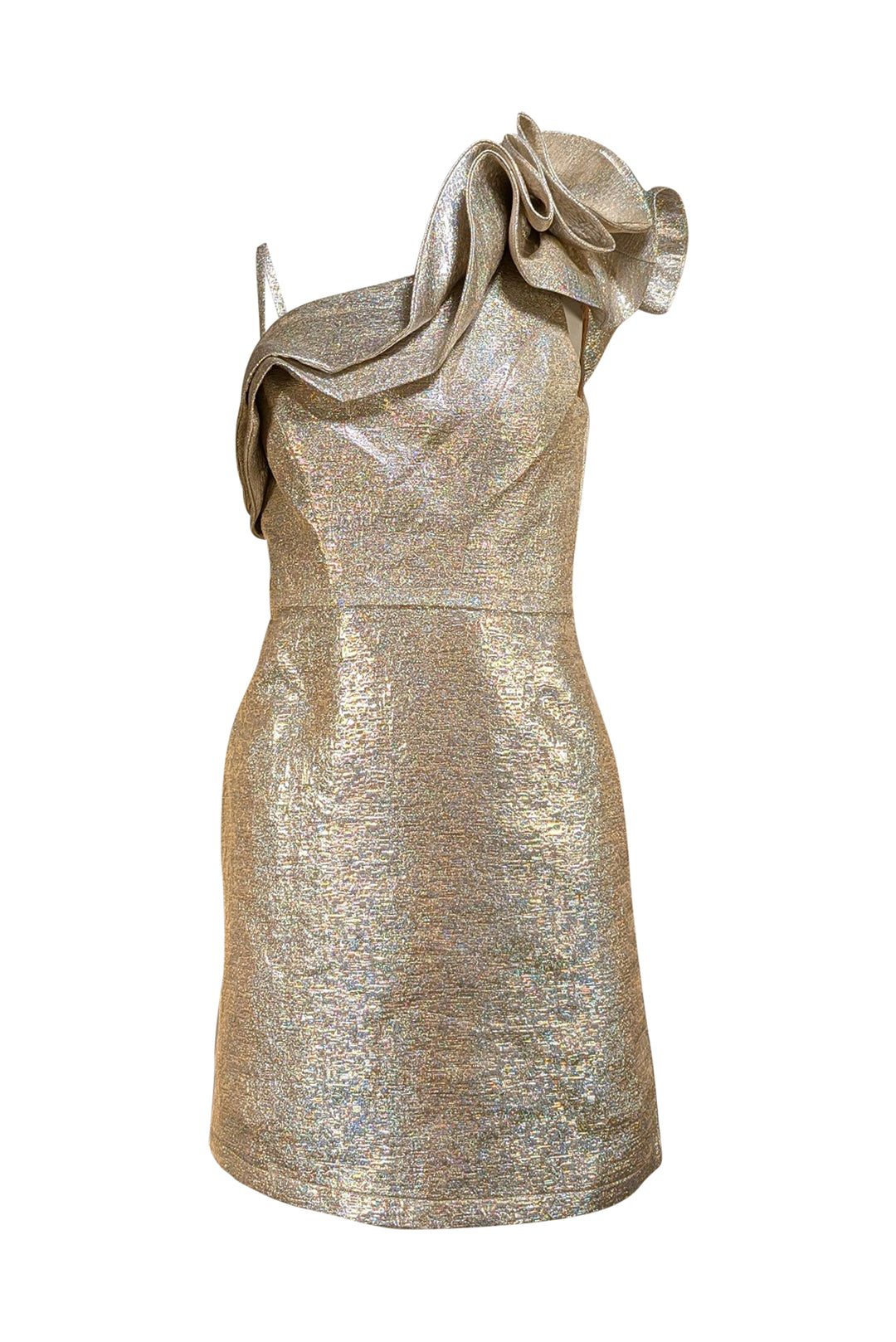 knee length dresses for ladies Alexandra Pijut Coupe Dress in Metallic Blue Brocade main image 0