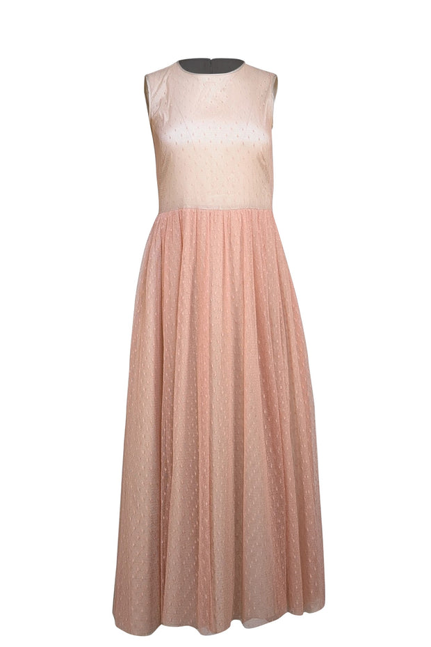 Red Valentino - Pastel Pink Lace w/ Nude Lining Sleeveless Dress Sz 4 - Current Boutique