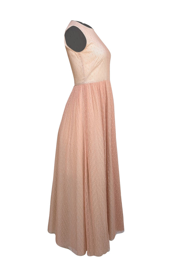Red Valentino - Pastel Pink Lace w/ Nude Lining Sleeveless Dress Sz 4 - Current Boutique