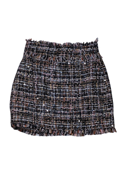 Ramy Brook - Black & Multicolor Sequin Tweed Mini Skirt Sz 0