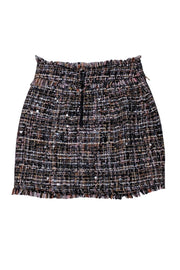 Ramy Brook - Black & Multicolor Sequin Tweed Mini Skirt Sz 0