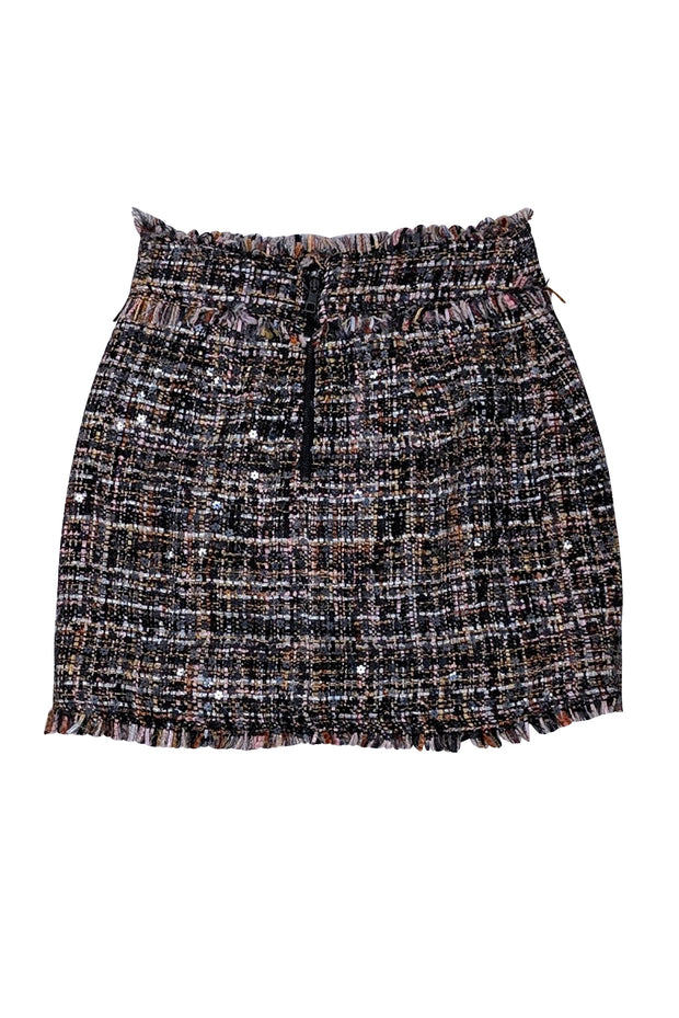 Ramy Brook - Black & Multicolor Sequin Tweed Mini Skirt Sz 0
