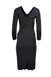 Gucci - Black V-neckline Gold Buckle Dress Sz M - Current Boutique