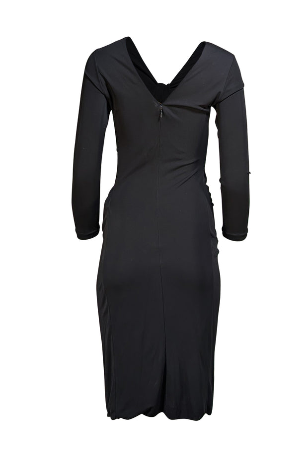 Gucci - Black V-neckline Gold Buckle Dress Sz M - Current Boutique