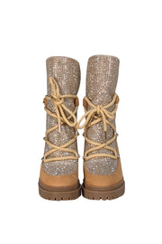 Michael Kors - Tan Bling Platform Booties Sz 7.5