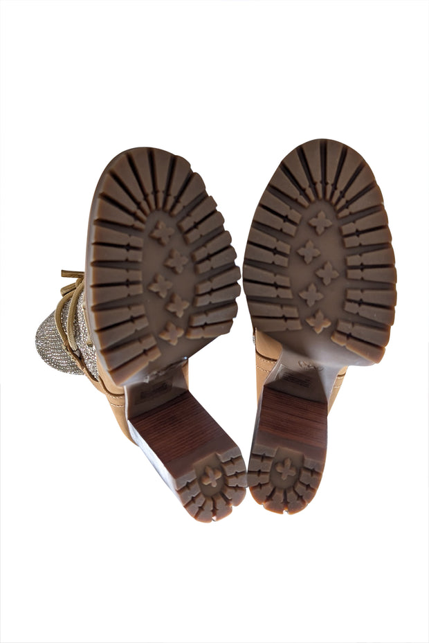 Michael Kors - Tan Bling Platform Booties Sz 7.5