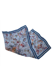 Alexander McQueen - Light Blue w/ Multicolor Butterfly Print Scarf