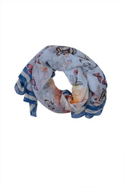 Alexander McQueen - Light Blue w/ Multicolor Butterfly Print Scarf