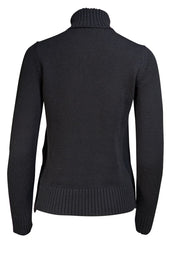 Michael Kors - Black Cashmere Turtleneck Fringe Hem Sweater Sz XS - Current Boutique